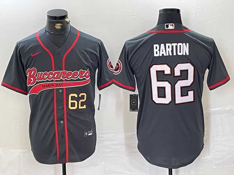 Men%27s Tampa Bay Buccaneers #62 Graham Barton Grey Cool Base Stitched Baseball Jerseys